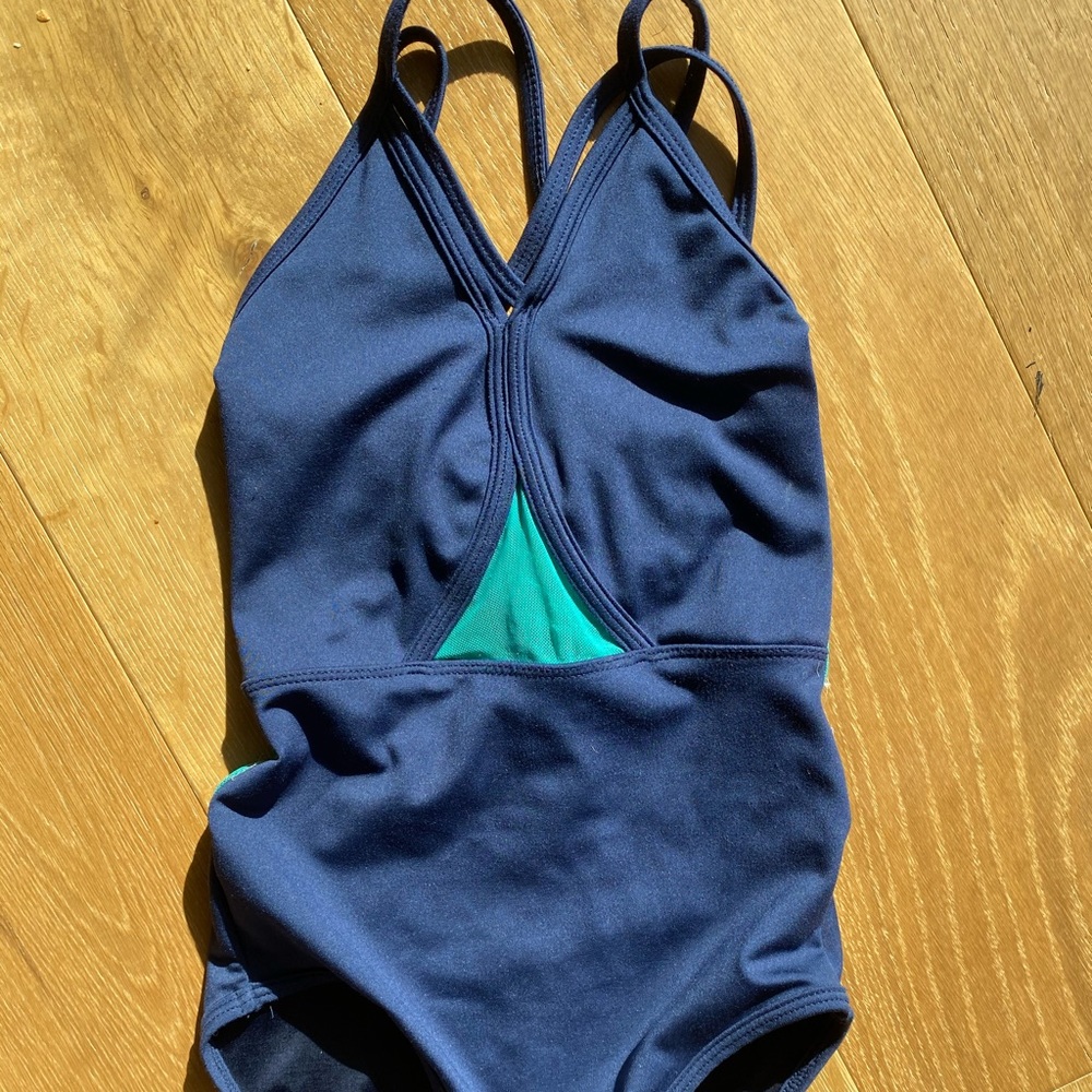 Green and navy blue FIVEDANCEWEAR Leotard